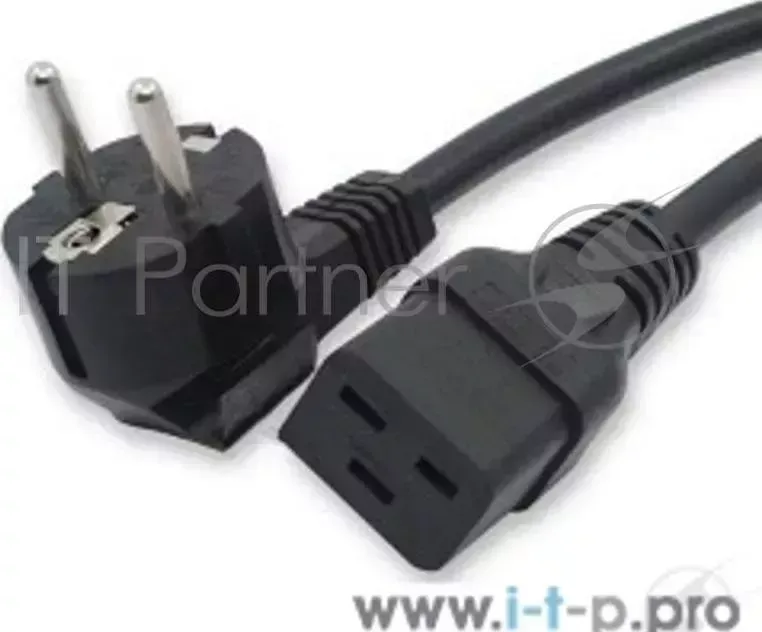 Кабель Hyperline PWC-IEC19-SHM-1.8-BK (Shucko+C19) (3x1.5), 1.8м