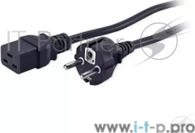 Кабель Hyperline PWC IEC19 SHM 3.0 BK Shucko C19 3x1.5 , 3м