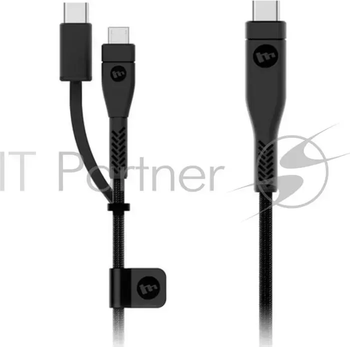 Кабель Mophie PRO 2in1, USB-C to USB-C, USB-C to Micro USB. Длина 2 м. Цвет черный.