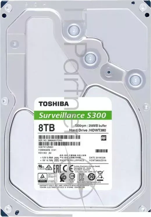 Жесткий диск TOSHIBA SATA III 8Tb HDWT380UZSVA Surveillance S300 7200rpm 256Mb 3.5"