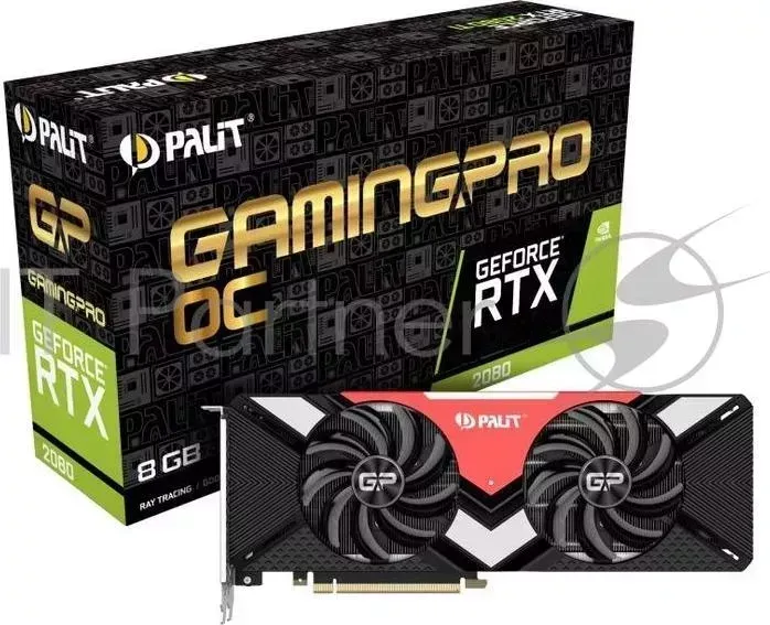 Видеокарта PALIT GeForce RTX2080 GAMING PRO OC / 8GB GDDR6 256bit 14Gbps 1815MHz 3xDP HDMI USB-C / NE62080S20P2-180A / RTL PALIT OC / / /