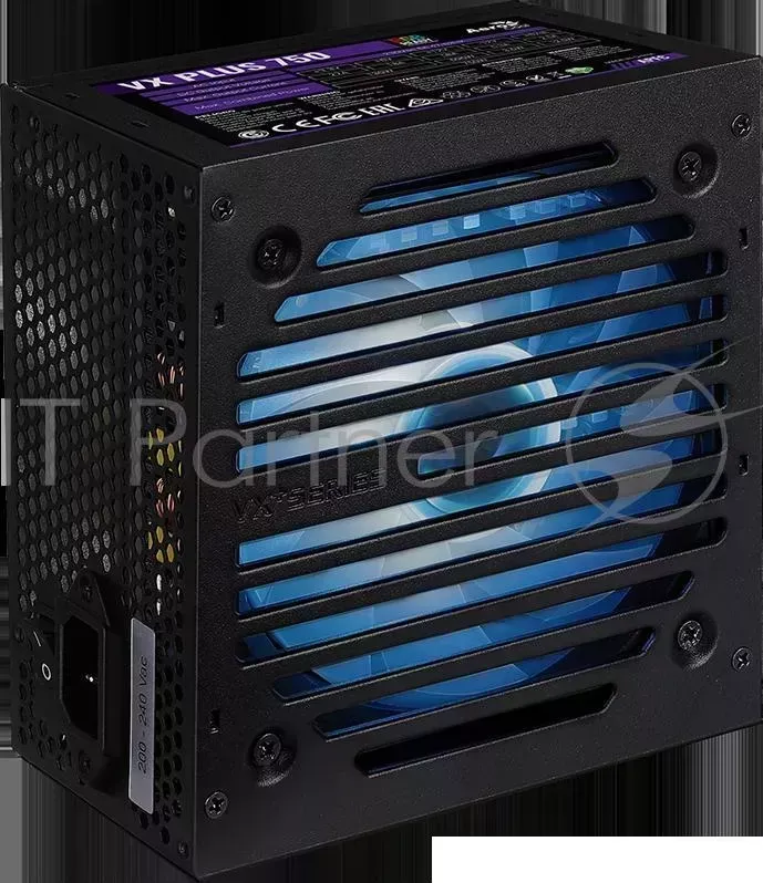 Блок питания Aerocool 750W Retail VX PLUS 750 RGB , подсветка, ATXv2.3 Haswell, fan 12cm, 500mm cable, power cord, PCIe 6+2P x2, SATA x6, PATA x3, FDD AEROCOOL VX ,