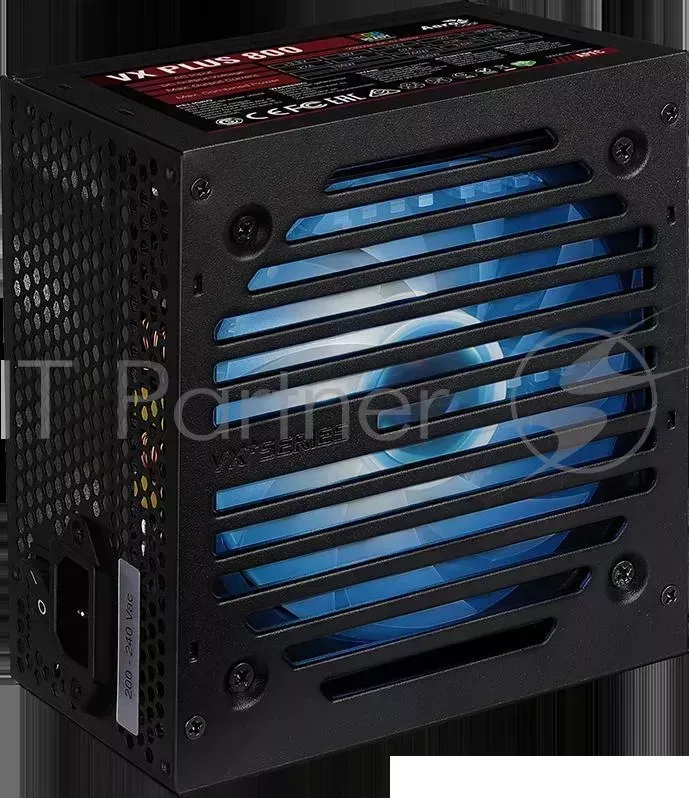 Блок питания Aerocool 800W Retail VX PLUS 800 RGB , подсветка, ATXv2.3 Haswell, fan 12cm, 500mm cable, power cord, PCIe 6+2P x4, SATA x6, PATA x4, FDD AEROCOOL VX ,