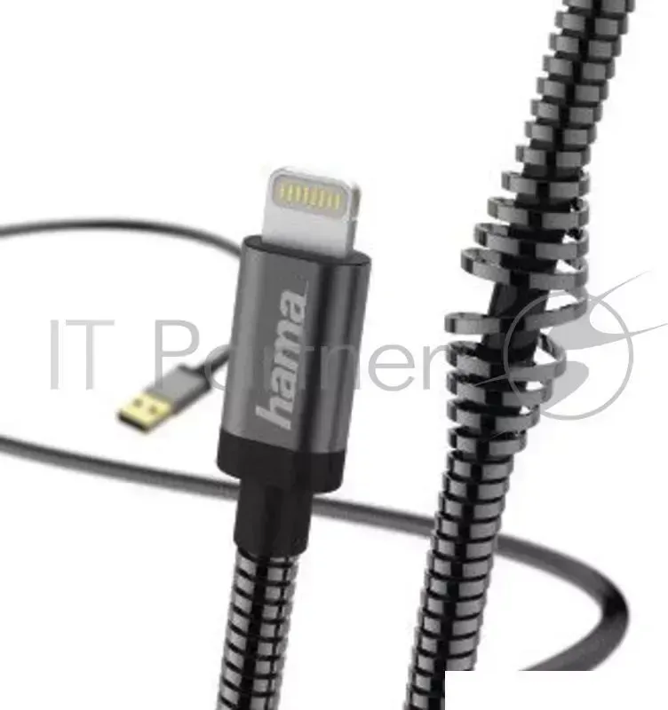 Кабель Hama Metal 00173626 Lightning (m) USB A (m) 1.5м черный HAMA A