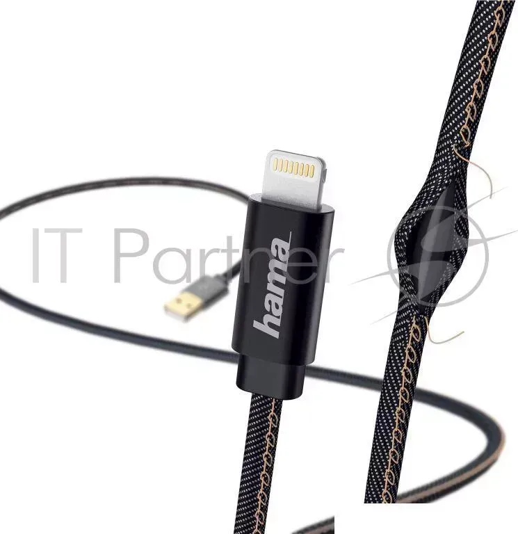 Кабель Hama Jeans 00183201 Lightning (m) USB A (m) 1.5м черный HAMA A