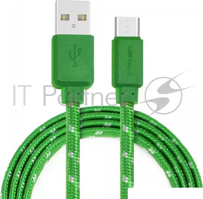 Кабель CROWN USB microUSB CMCU 3052M green
