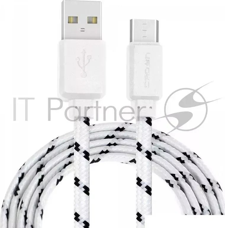 Кабель CROWN USB microUSB CMCU 3052M white