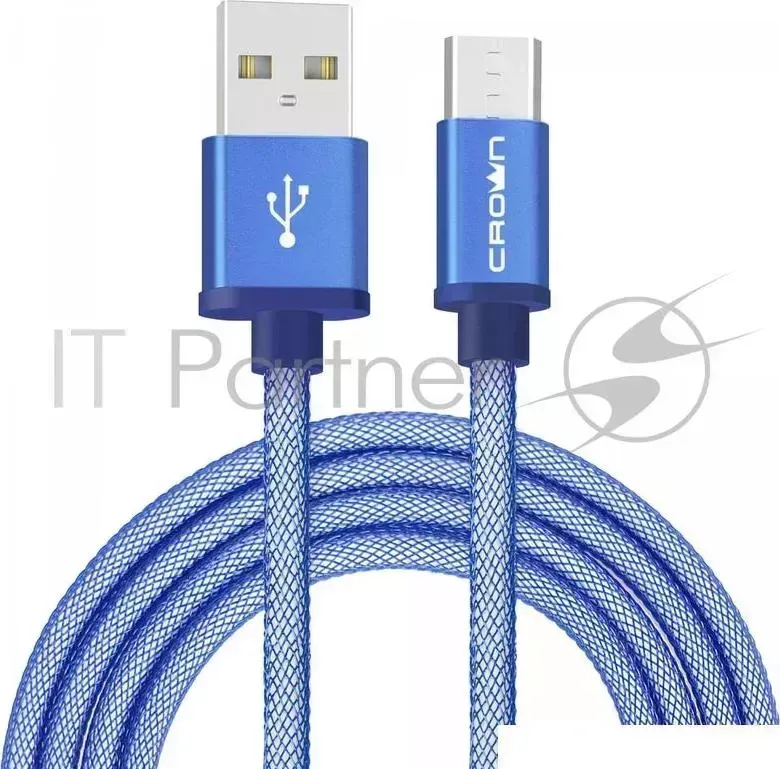 Кабель CROWN USB microUSB CMCU 3072M blue