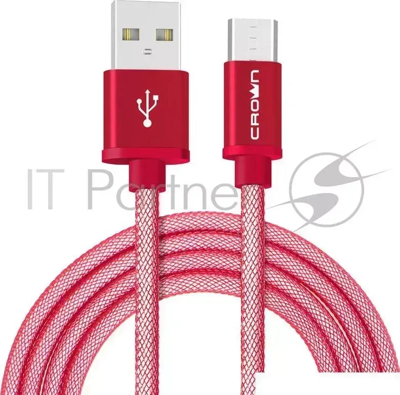 Кабель CROWN USB microUSB CMCU 3072M red