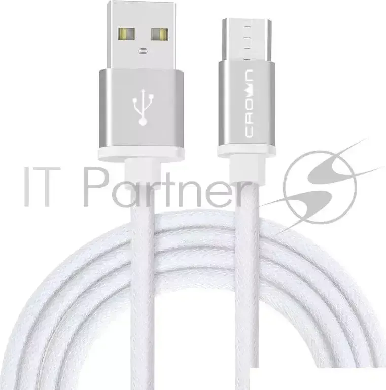 Кабель CROWN USB microUSB CMCU 3072M white