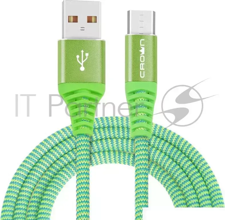 Кабель CROWN USB microUSB CMCU 3102M green
