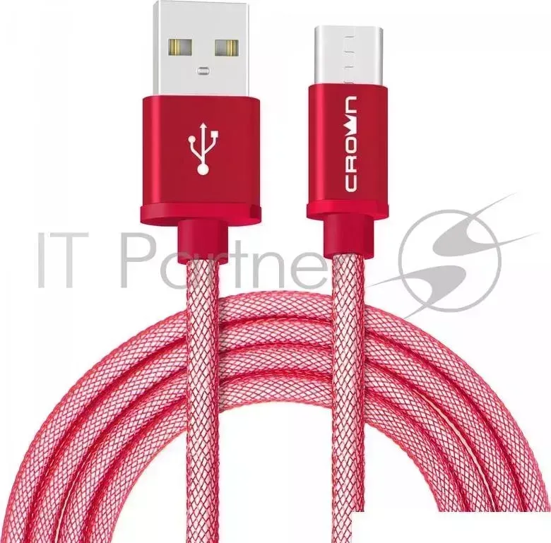 Кабель CROWN USB microUSB CMCU 3072C red