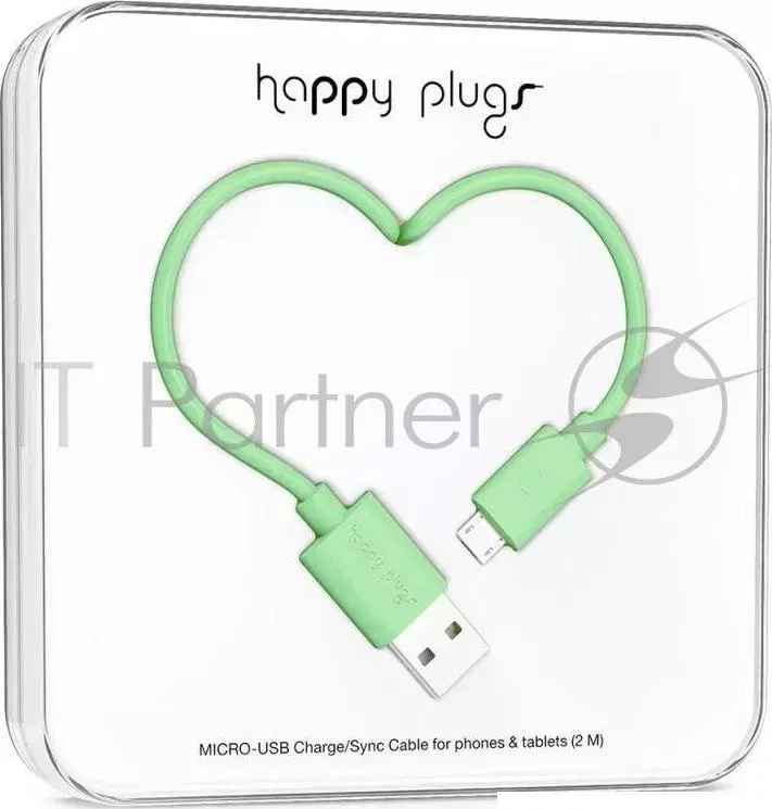 Кабель Happy plug microUSB m USB 2.0 m 2м мятный