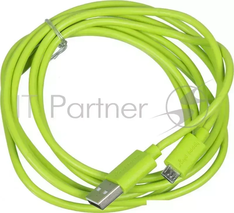 Кабель Happy plug microUSB m USB 2.0 m 2м зеленый