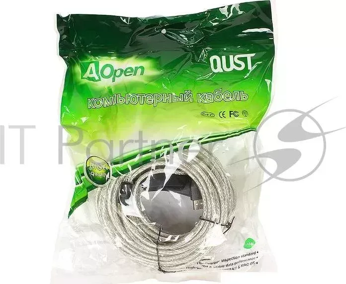 Кабель-адаптер Aopen/Qust USB2.0-repeater, удлинительный активный <Am-->Af> 20м (ACU823-20M) 6938510851345 VCOM адаптер USB2.0 repeater, Am Af Aopen ACU823 20M
