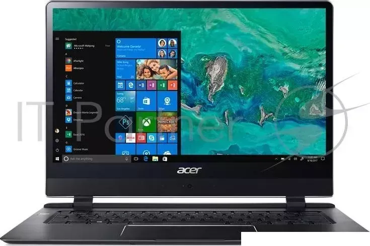 Ноутбук ACER Swift 7 SF714 51T M3AH Intel Core i7 7Y75/8GB/256GB SSD/no ODD/14" FHD IPS Touch LCD/UMA/WiFi BT, LTE/2 cell/1.2 кг/Windows 10 Pro/Black