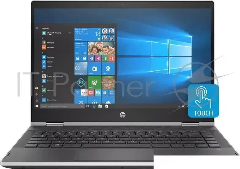 Ноутбук Hewlett-Packard HP Pavilion x360 14-cd0018ur Core i5 8250U/4Gb/SSD256Gb/nVidia GeForce Mx130 2Gb/14"/IPS/FHD (1920x1080)/Windows 10/silver/WiFi/BT/Cam