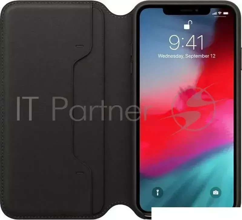 Чехол APPLE Leather Folio для iPhone XS Max, цвет Black черный