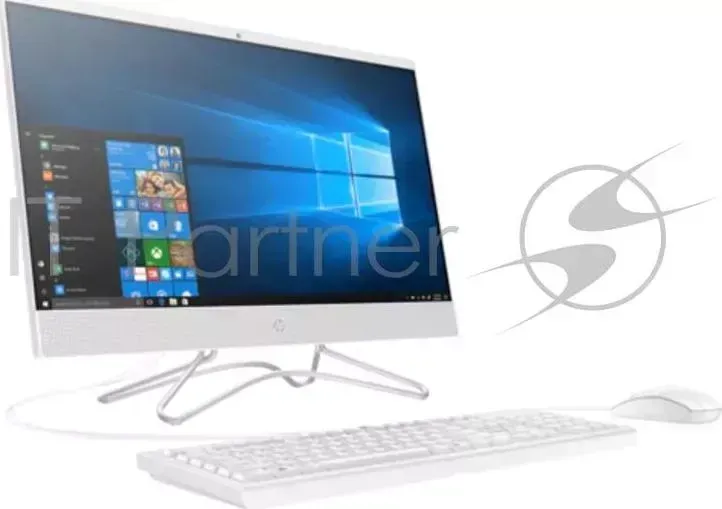 Моноблок HP 24-f0042ur  23.8"(1920x1080)/Intel Core i5 8250U(1.6Ghz)/8192Mb/128PCISSD+1000Gb/noDVD/Int:Intel HD Graphics 620/war 1y/Snow White/W10 + Hewlett-Packard HP i5 HD + US