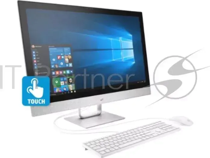 Моноблок HP Pavilion 27 I 27-r109ur AiO  27"(1920x1080 IPS)/Touch/Intel Core i3 8100T(Ghz)/8192Mb/1000+128SSDGb/noDVD/Ext:AMD Radeon 530(2048Mb)/war Hewlett-Packard HP 27 I i3 1y