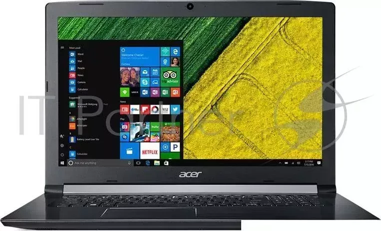 Ноутбук ACER Aspire A517 51G 810T Core i7 8550U/12Gb/1Tb/SSD128Gb/nVidia GeForce Mx150 2Gb/17.3"/IPS/FHD 1920x1080 /Windows 10/black/WiFi/BT/Cam/3220mAh