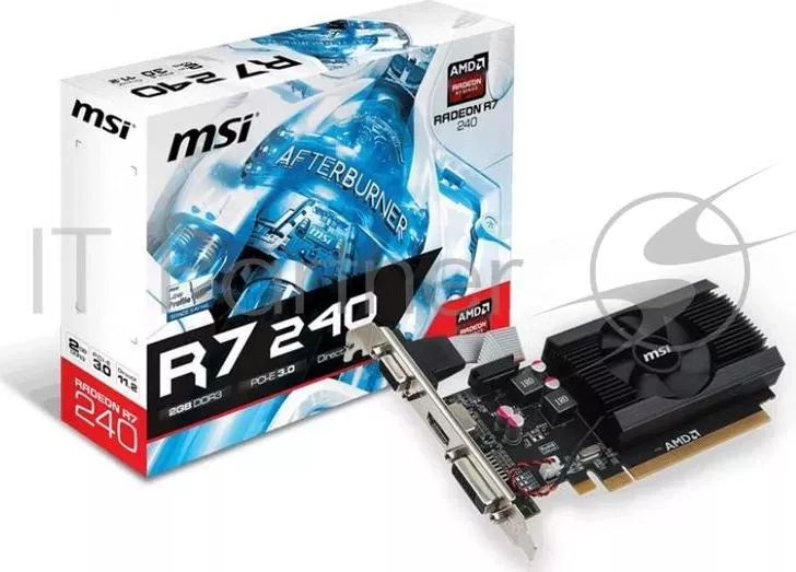 Видеокарта MSI PCI E R7 240 2GD3 64b LP AMD Radeon R7 240 2048Mb 64bit DDR3 600/1600 DVIx1/HDMIx1/CRTx1/HDCP Ret low profile