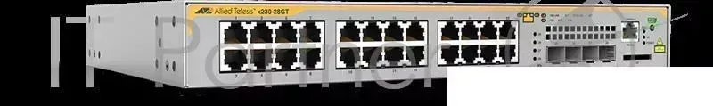 Коммутатор Allied Telesis L2 managed switch, 24 x 10/100/1000Mbps, 4 x SFP uplink slots, 1 Fixed AC power supply EU Power Cord