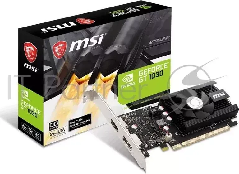 Видеокарта MSI PCI E GT 1030 2GD4 LP OC nVidia GeForce GT 1030 2048Mb 64bit DDR4 1189/2100/HDMIx1/DPx1/HDCP Ret low profile