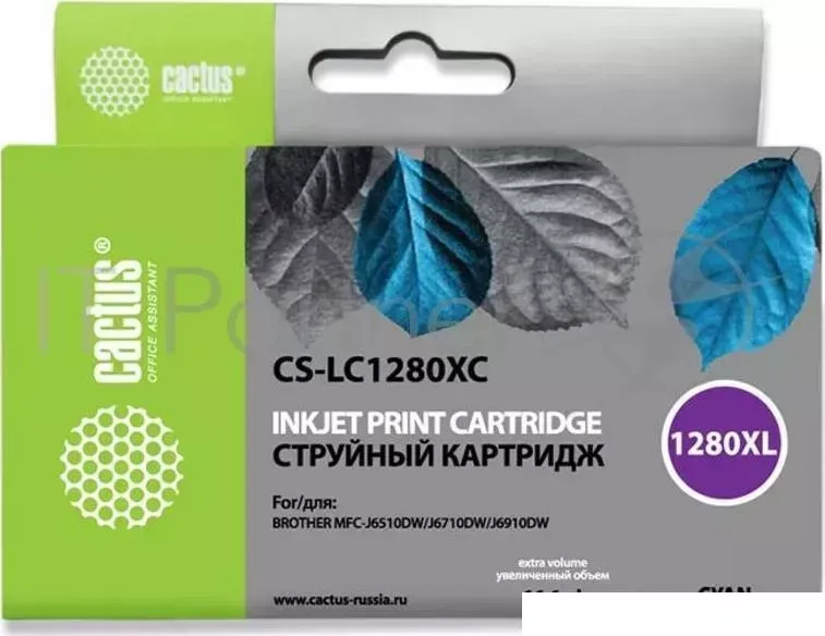 Картридж струйный CACTUS CS LC1280XC голубой для Brother MFC J6510/6910DW 16,6ml