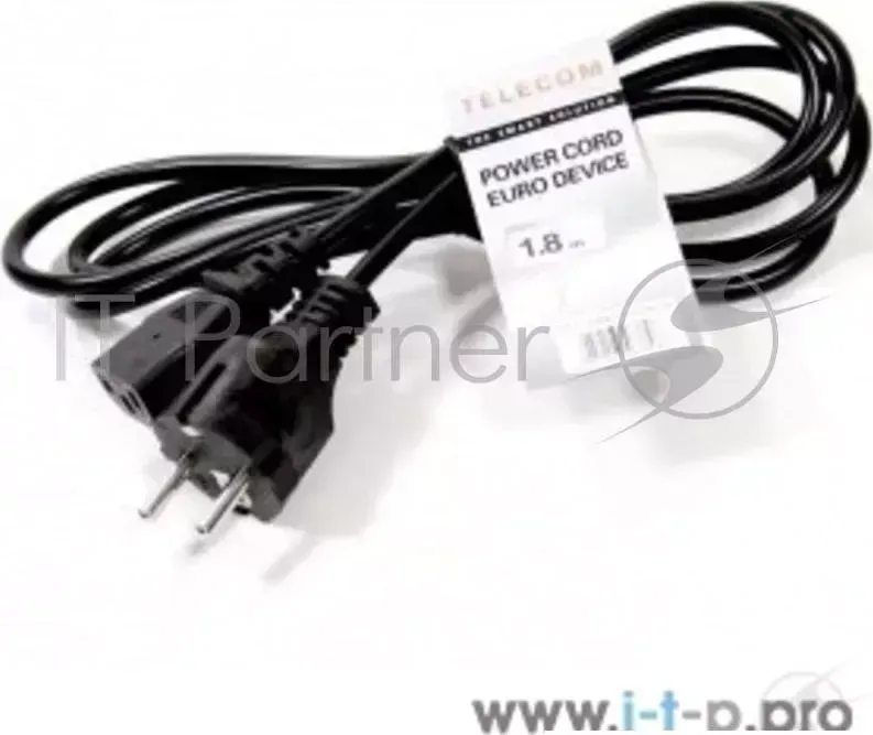 Кабель Telecom TE021 CU0.75 1.8M компьютер розетка 220V EURO 1.8м, 3G0,75mm медь