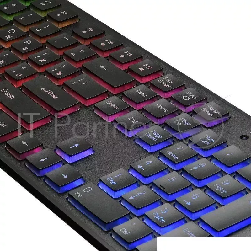 Клавиатура OKLICK 510ML черный USB slim Multimedia LED