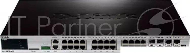 Коммутатор D-LINK DGS-3420-28TC управляемый 24x10/100/1000BASE-T 4x10/100/1000BASE-T/Mini GBIC (SFP)