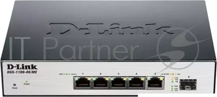 Коммутатор D-LINK DGS-1100-06/ME DGS-1100-06/ME/L управляемый настольный 5x10/100/1000BASE-T