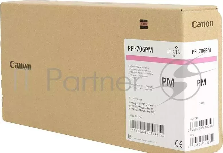 Картридж струйный CANON PFI 706 PM фото пурпурный для iPF8300S/8400/9400S/9400 6686B001