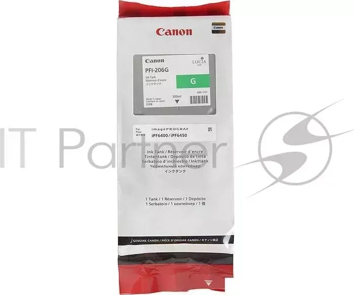 Картридж струйный CANON PFI-206 G зеленый для iPF6400/6450 (5310B001)