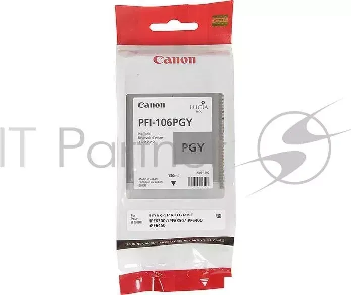 Картридж струйный CANON PFI 106 PGY фото серый для iPF6400/6450 6631B001