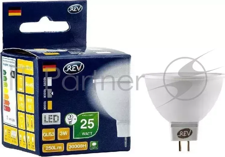 Лампа светодиодная REV RITTER 32321 1 MR16 GU5.3 3W 4000K Noname 1 3W