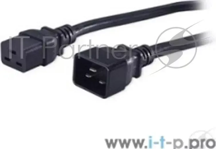 Кабель Hyperline PWC IEC19 IEC20 10 BK IEC 320 C19 IEC 320 C20 3x1.5 , 16A, прямая вилка, 10 м