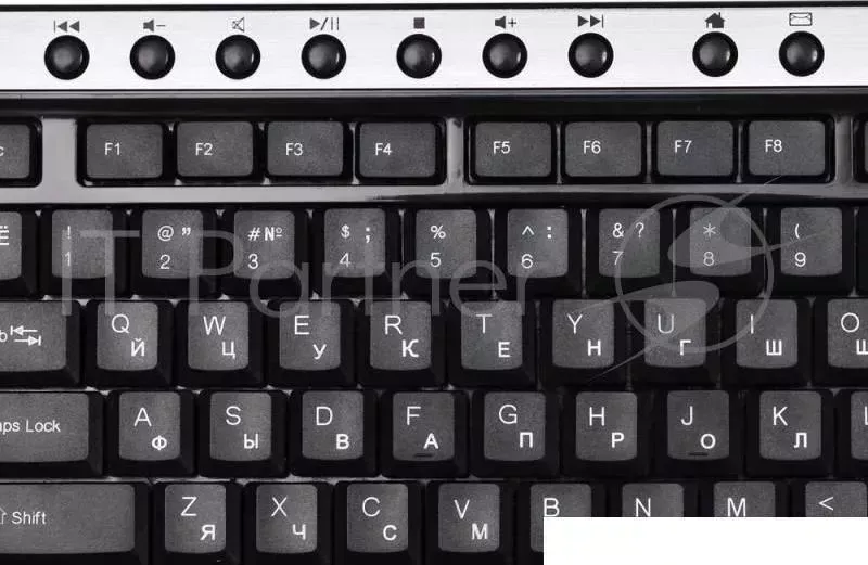 Клавиатура OKLICK 380M черный/серебристый USB Multimedia