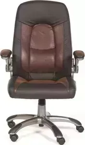 Кресло офисное CHAIRMAN 439 экопремиум черный+микрофибра черный/коричневый