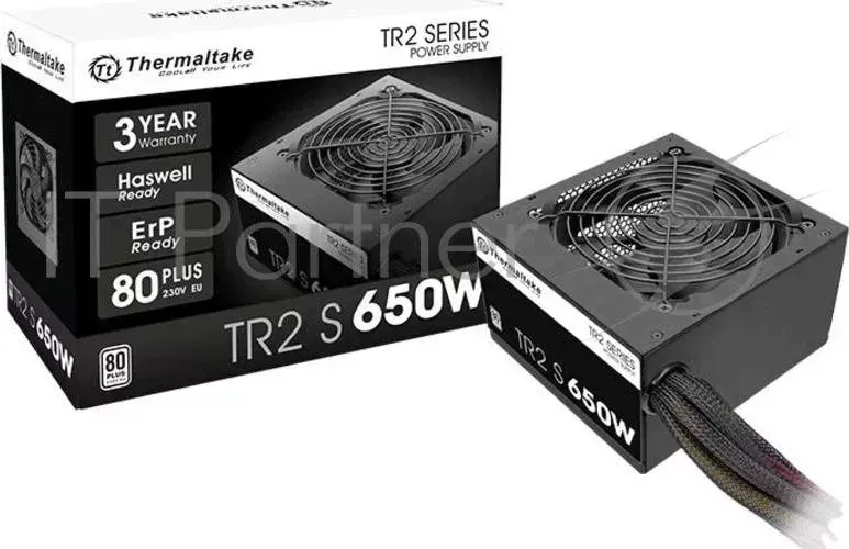 Блок питания Thermaltake ATX 650W TR2 S TRS-650AH2NK 80+ (24+4+4pin) APFC 120mm fan 5xSATA RTL