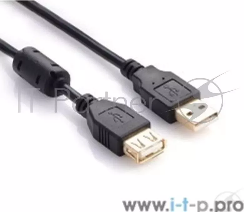 Кабель Greenconnect USB 2.0 1m AM / AF, AWG 28 / 28 Premium, двойное экранирование, антифриз, черный