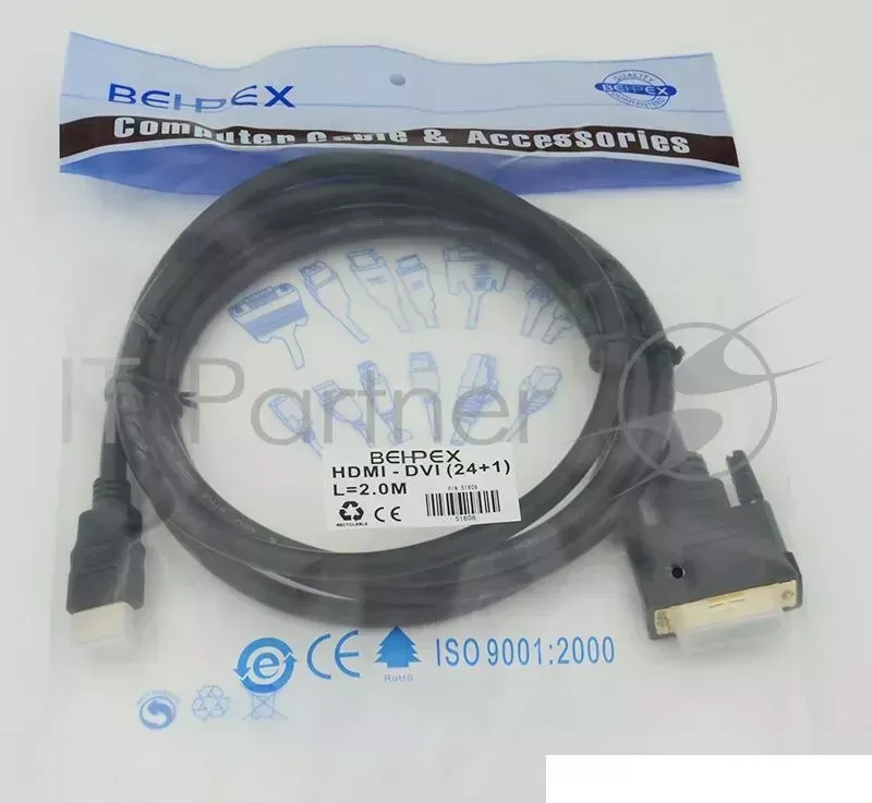 Кабель видео HDMI (m)/DVI-D (Dual Link) (m) 2м. черный