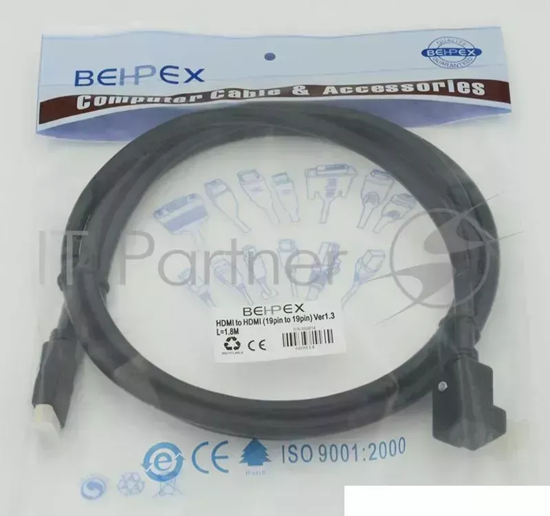 Кабель аудио-видео HDMI (m)/HDMI (m) 1.8м. ver 1.3 Behpex Video to 19pin to 19pin 1.8m.