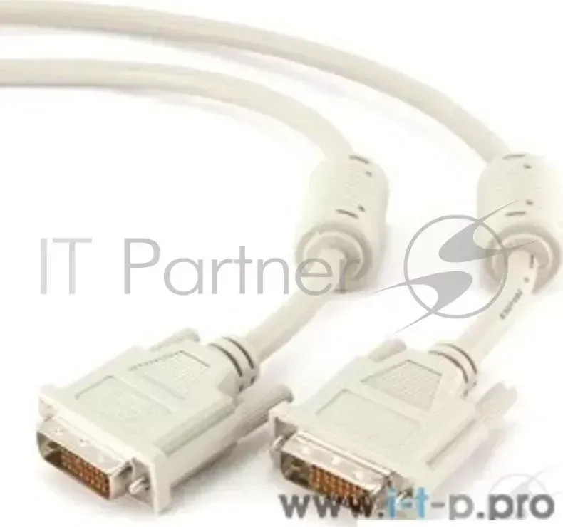 Кабель DVI-D dual link GEMBIRD , 10м, 25M/25M, экран, феррит.кольца, пакет, белый CC DVI2 10M