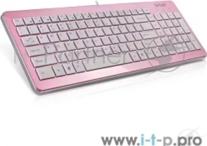 Клавиатура DELUX "K1500" Ultra-Slim, ММ, USB (розово-белая)