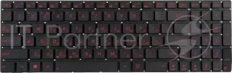 Клавиатура [для Asus N56, N76] [0KNB0-6621RU00] Black, No frame, Backlight, Red print ASUS No