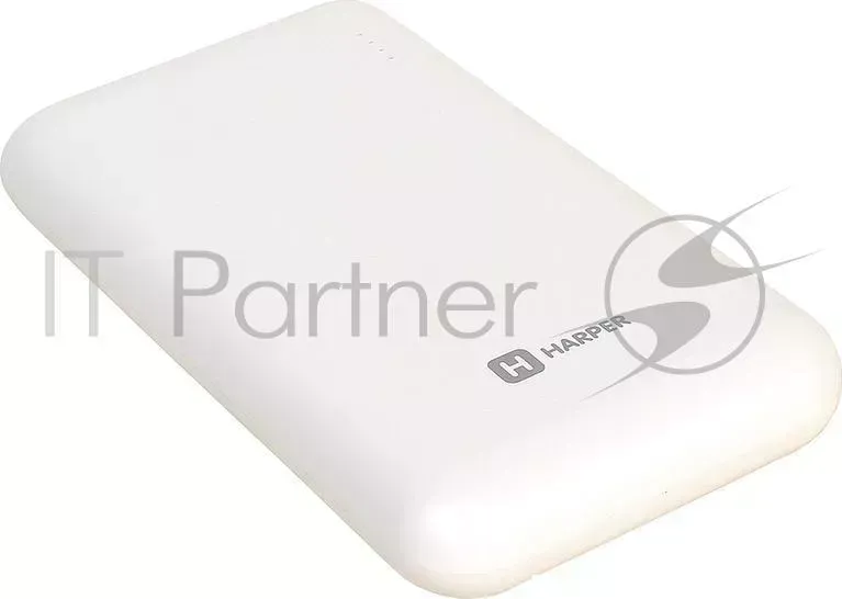 Внешний аккумулятор HARPER PB-10010 white (10000mAh/Li-Pol; Выход 2 USB: 5V/1A и 5V/2,1A; индикатор)