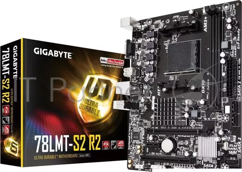 Материнская плата GIGABYTE GA 78LMT S2 R2 Soc AM3 AMD 760G 2xDDR3 mATX AC 97 8ch 7.1 GbLAN RAID VGA