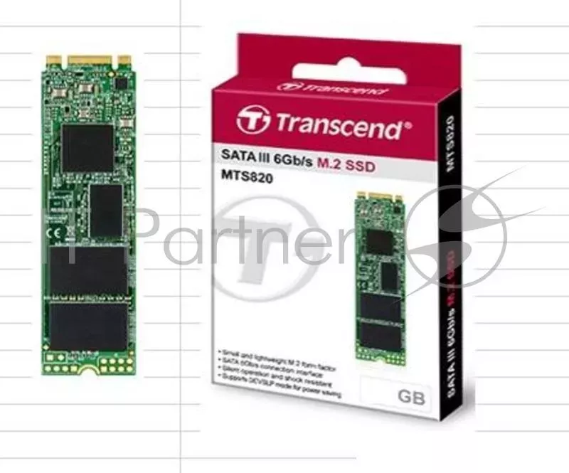 Жесткий диск SSD M.2 TRANSCEND 240Gb MTS820 SATA3, up to 560/340MBs, 85000 IOPs, 3D TLC, 22х80мм TS240GMTS820S